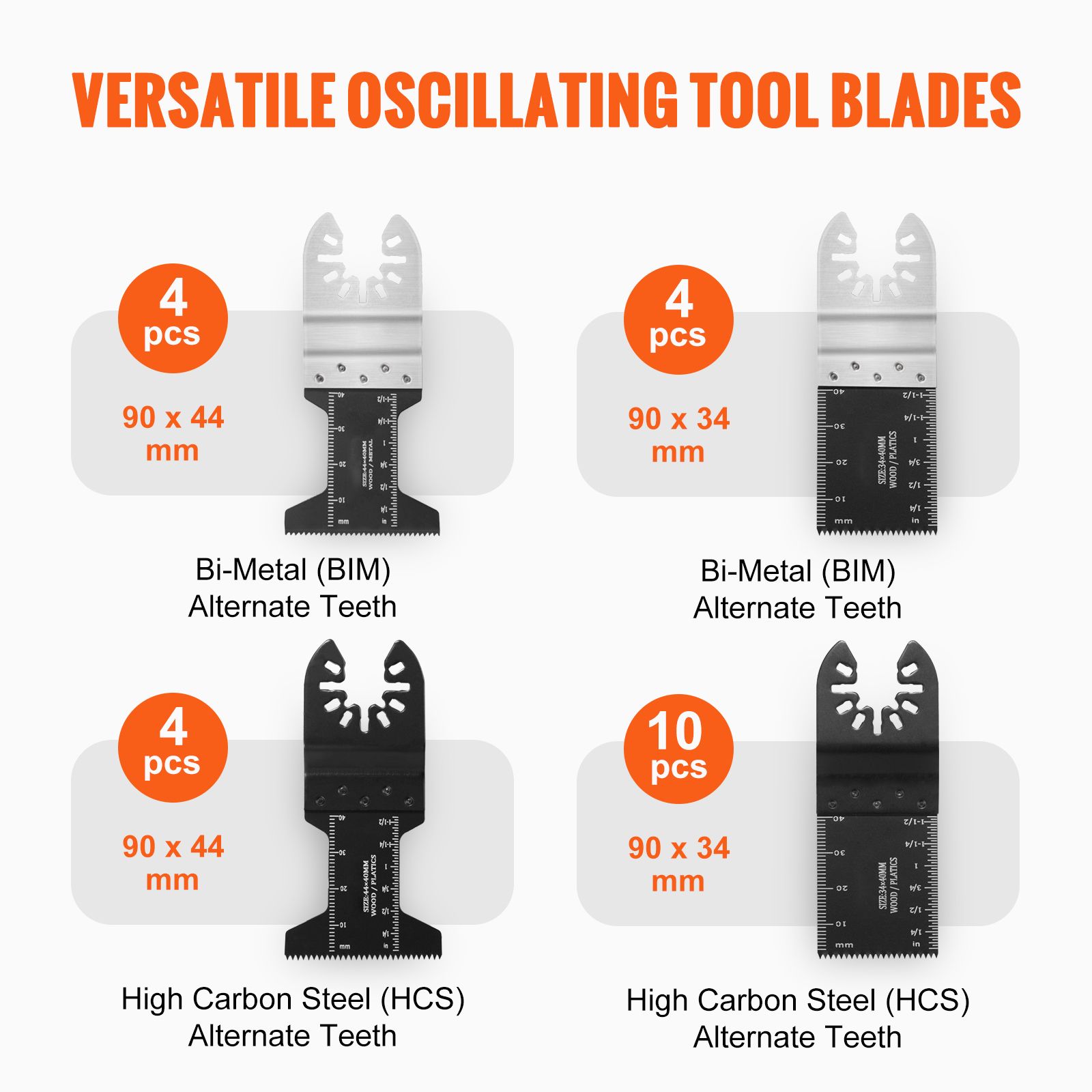 30PCS Multi Tool Blades Kits, Universal Quick Release Oscillating Saw Blades, 8 Types Wood Metal Plastic Oscillating Tool Blades, Fit Dewalt Bosch Milwaukee — image 4