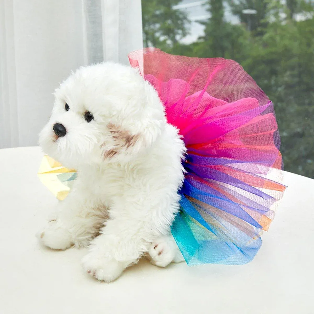 Strappy Pet Skirt Dog Saree Half Skirt Cute Pet Clothing Dress for Dogs Cats - Rainbow-L — image 6