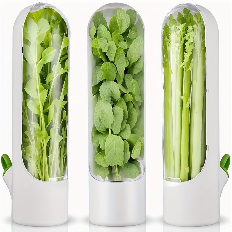 2pcs Herb Preserver Seed Pods Keep Vegetables Fresh Cilantro Container for Fridge, Preserve Herbs in Bottle, Mint Fridge Storage, Keep Green Fresh 2-3 Weeks — image 2