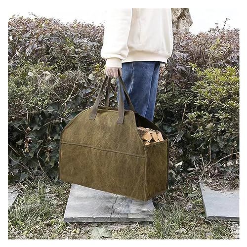 Log Carrier for Firewood Log Storage Holder Canvas Firewood Bag Durable Fire Wood Tote Outdoor Portable Organizer Firewood Holder โ image 2