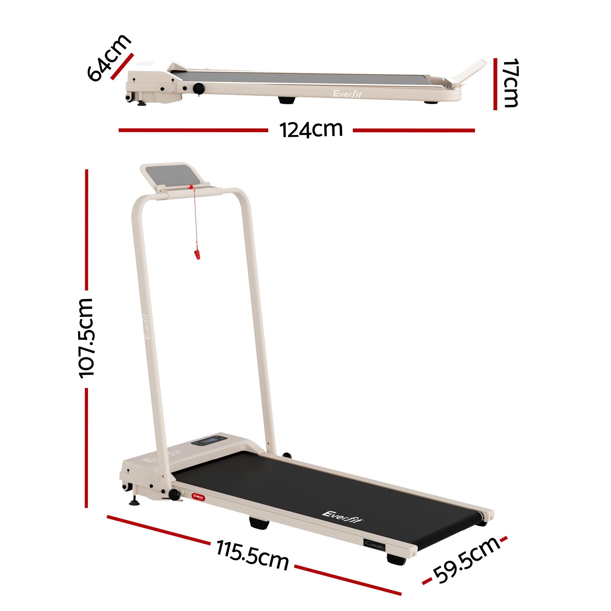 Everfit 3 in 1 Walking Pad Treadmill 12% Incline Under Desk Foldable Treadmills for Home Gym With 38cm Wide Belt APP Control — image 2
