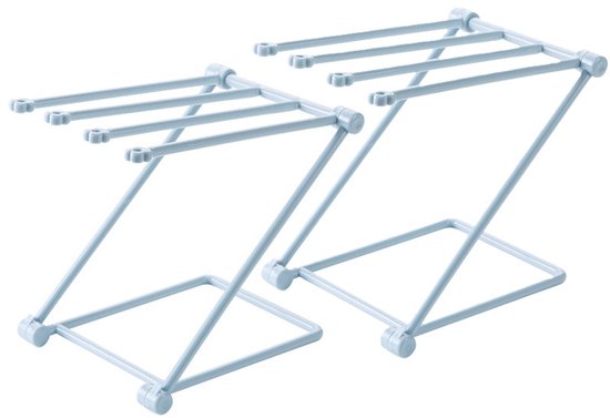 Kitchen towel rack - space-saving - foldable rack - with 4 supports, corrosion-resistant, suitable for storing dishcloths, cups and baby bottles - PP material