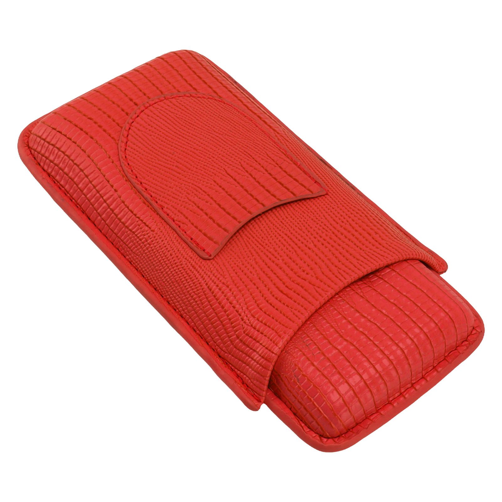 Cigar Holder Portable Moisturizing Comfortable Touch Colorfast Precise Stitching Travel Cigar Case for Men Red — image 4