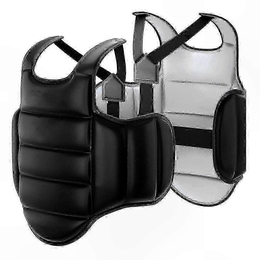 Martial Arts Training Vest for Chest Protection in Boxing and Karate Body Protector Gear Soft Equipment for Combat Sports Practice - Black M