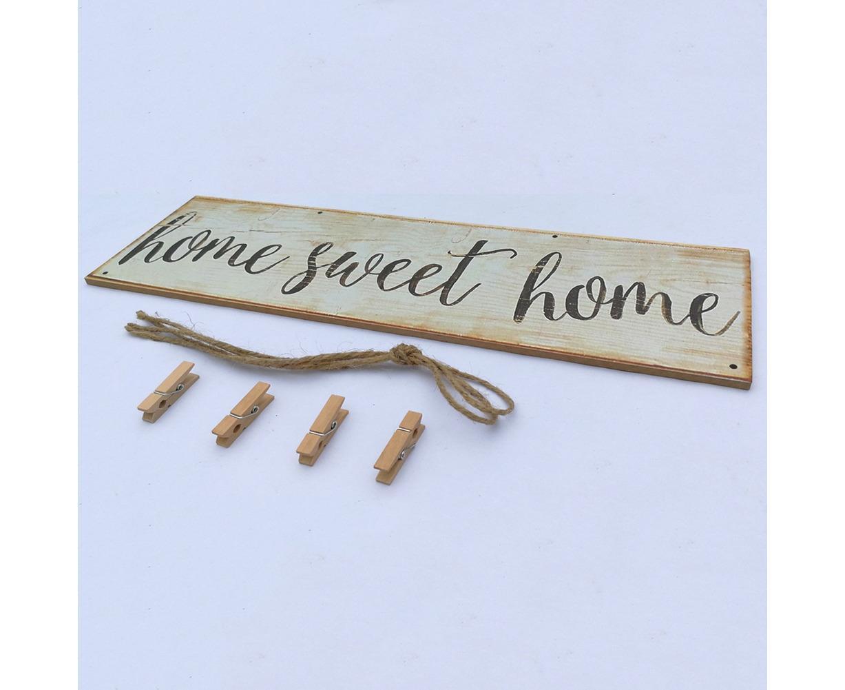 Vintage Sweet Home Letter Printed Wooden Wall Hanging Decor Photo Clip Ornament โ image 6