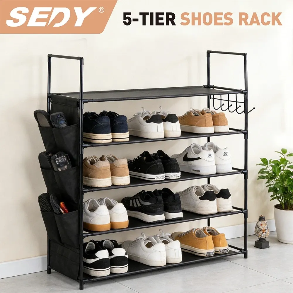 SEDY 5-Tier Shoe Rack Storage Organizer Shelves for 20โ25 Pairs Bedroom Garage