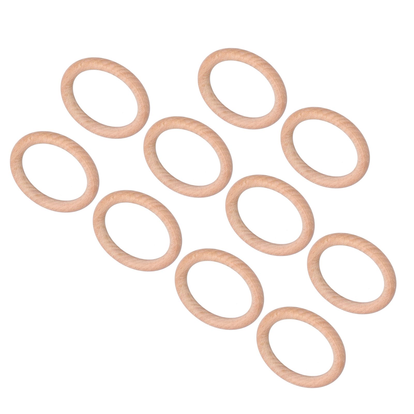 10pcs Wooden Rings Unfinished DIY Natural Wood Circles for Craft Jewelry Making Baby Teething5cm — image 6