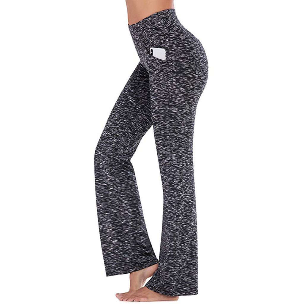Women's High Waist Yoga Leggings with Pockets Workout Fitness Pants Stretch Casual Sports Trousers - Dark Gray 2XL