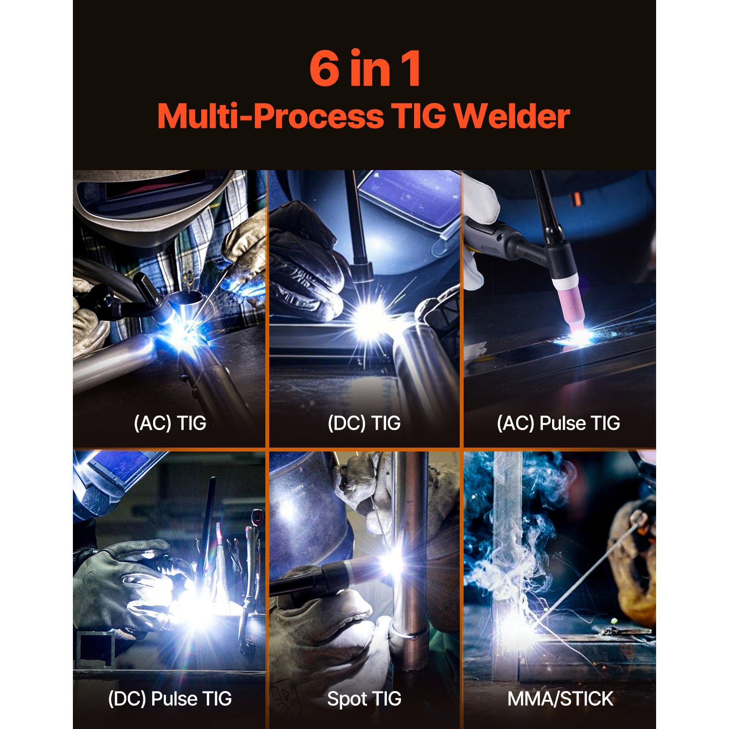 TIG Welder 6-In-1 AC/DC Welding Machine Pulse Spot MMA Stick IGBT Inverter — image 2