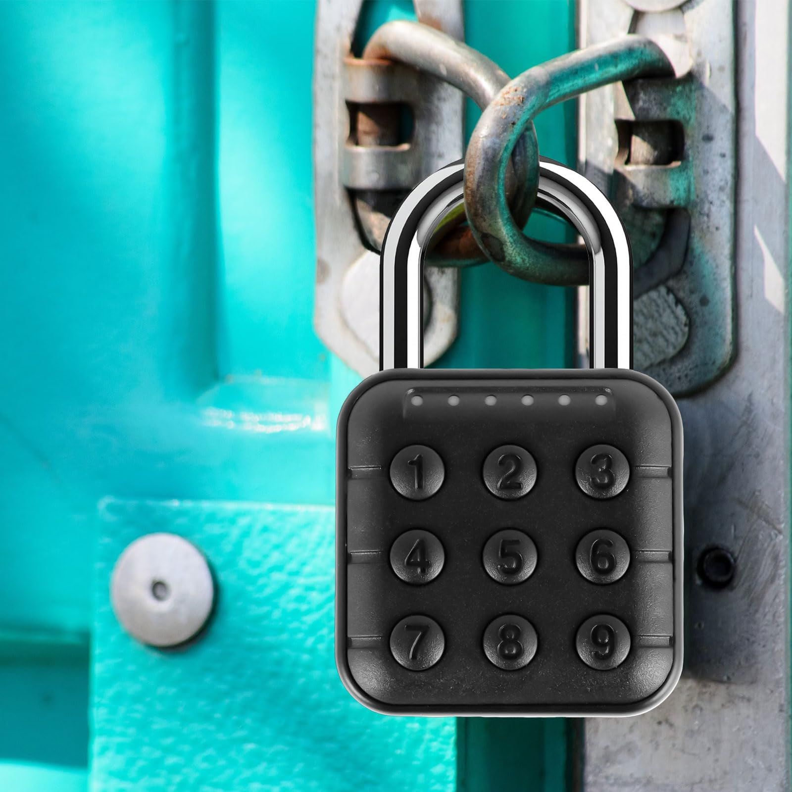 Combination Lock, 6 Digit Password Locker Lock Aluminum Alloy Code Digital Padlock, Button Safe Padlock Security Padlock(Black) โ image 2