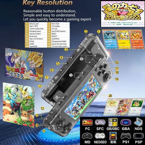 10000+ Games R36H Portable Video Game Consoles Retro Handheld Game Console Black — image 4