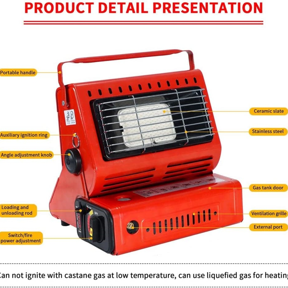 Portable Butane Gas Heater Camping Camp Tent Outdoor Hiking Camper Survival Red — image 4