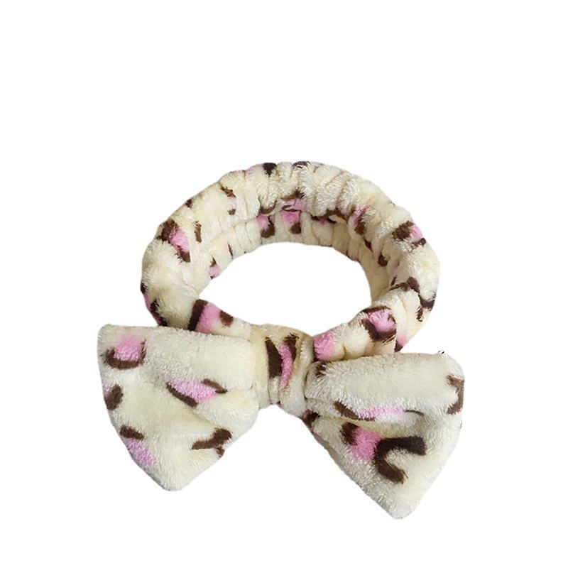 Coral Fleece Leopard Trim Bathrobe Set Bow Headband Included- Pink Hooded Plush Dressing Gown with Belt Ultra Soft Cozy Loungewear Spa Home Wear Gift Ready — image 5