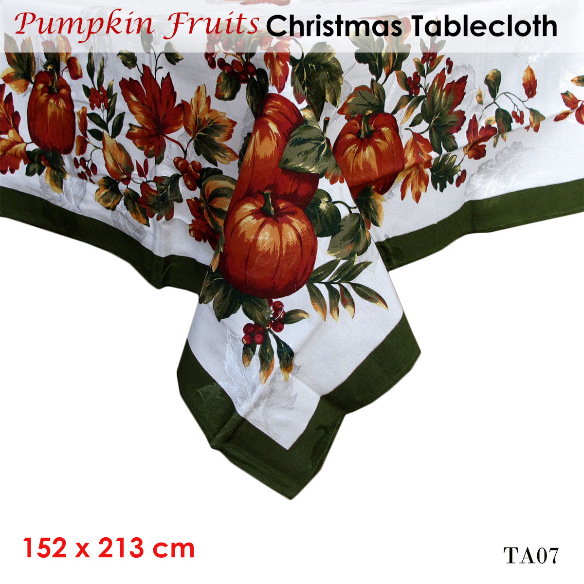 Pumpkin Fruits Christmas Tablecloth 152 × 213 cm — image 2