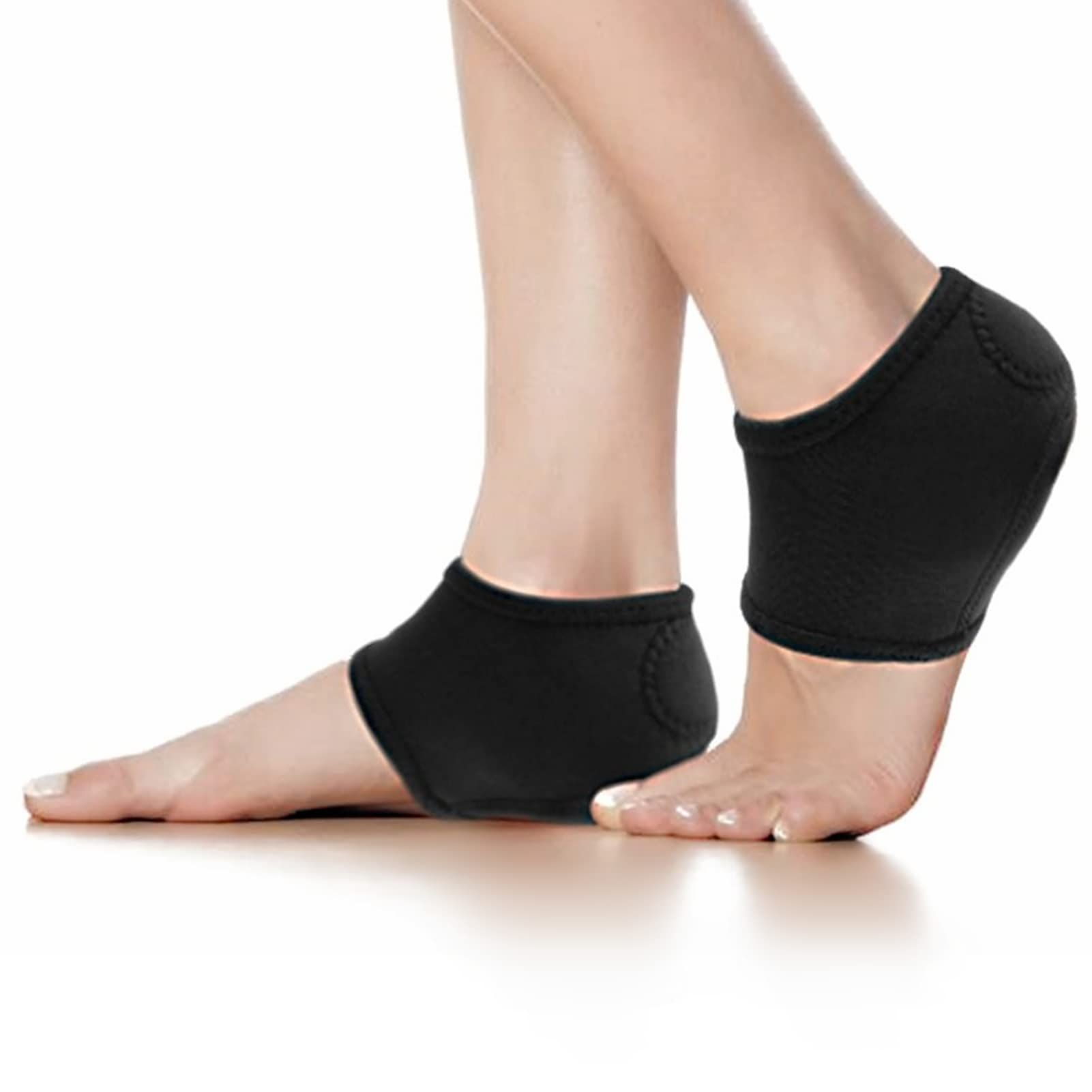 Heel Cushions Protectors Cups - Adjustable Breathable Heel Sleeve Protectors for Plantar Fasciitis and Heel Spurs (2 Pieces L)