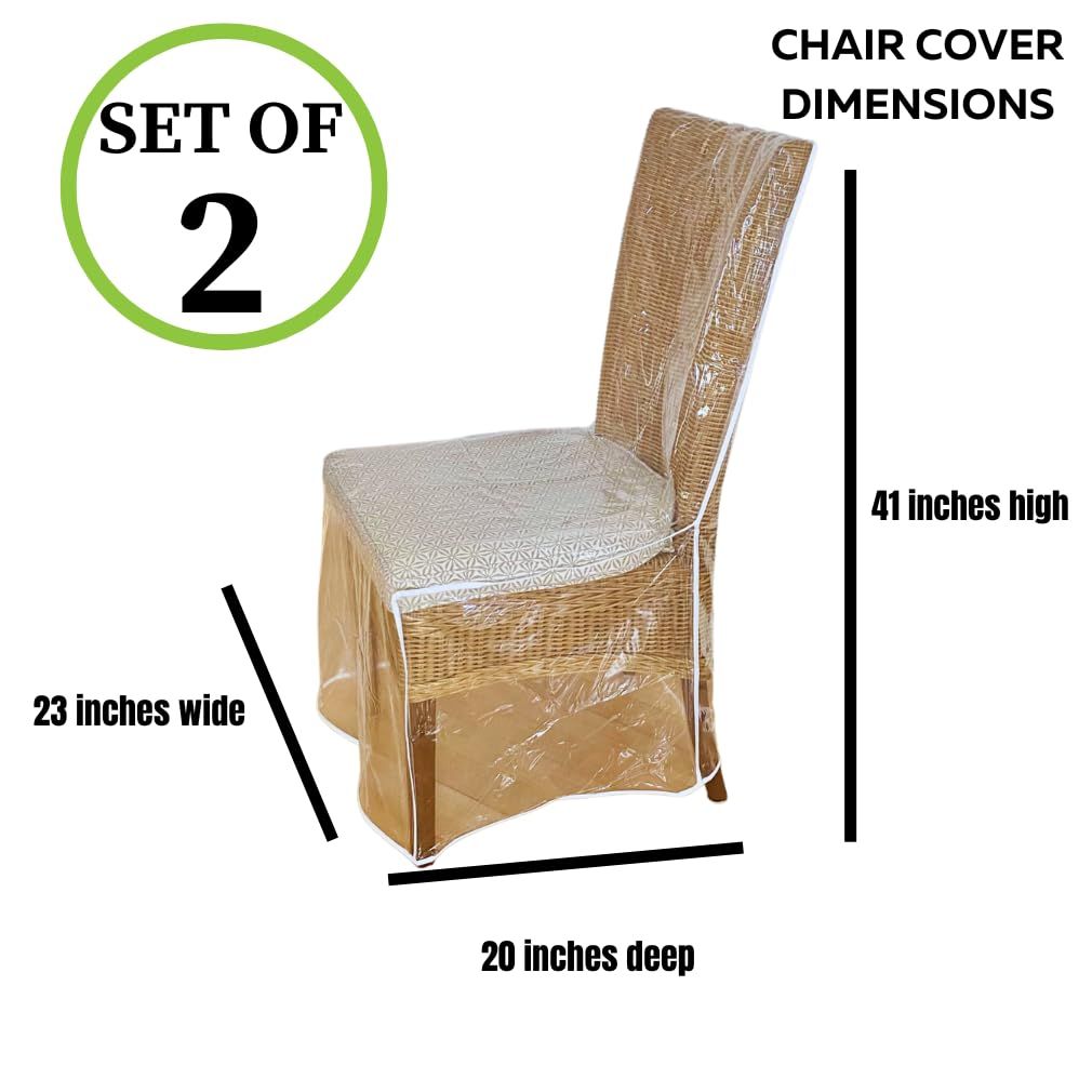 2pc Dining Room/Kitchen Chair Cover/Protector- Heavy Duty Clear Vinyl-No Dust/Spill/Pet Hair/Pet Claws, Easy Clean Slipcover โ image 2
