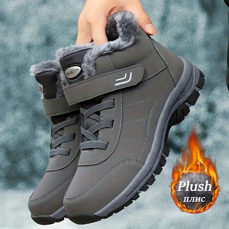 Women's winter boots, couple style, autumn and winter, men's and women's outdoor sports high-top hiking shoes, women's warm, fleece-lined, thick — image 4