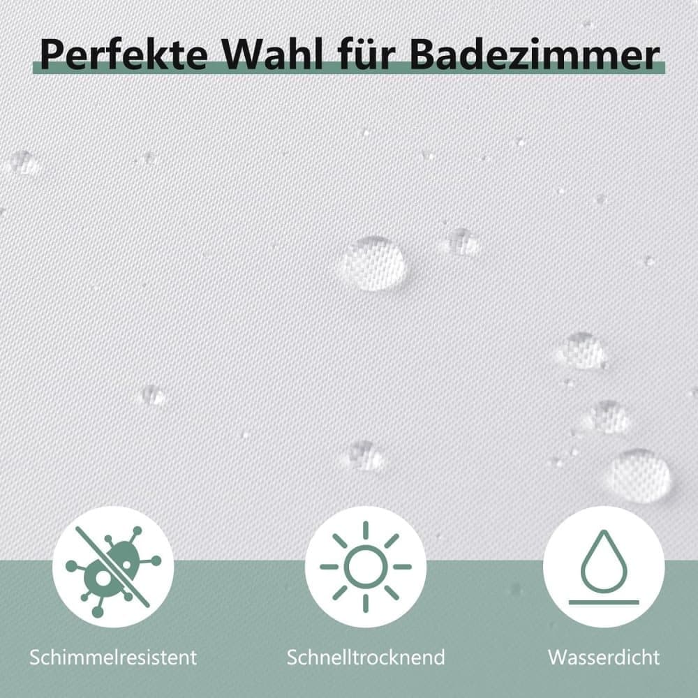 Waterproof Shower Curtain 180x180cm, Light Blue, Quick-Drying Mold Resistant, Compatible with Outdoor Shower and Bathroom — image 3