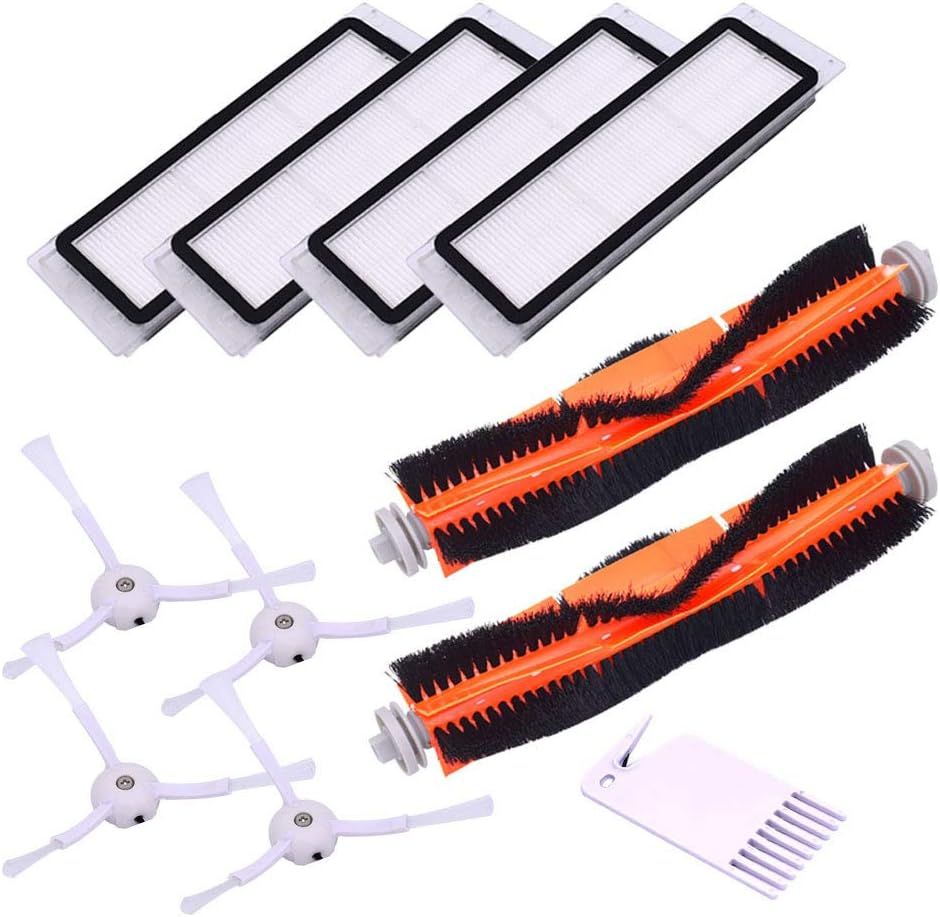 Replacement Accessories Kit Compatible with S6 Pure S5 Max S4 E4 E20 E25 E35 C10 S50 Robot Vacuum Parts with 2 Main Brush 4 ilter 4 Side Brush 1 Cleaning Tool