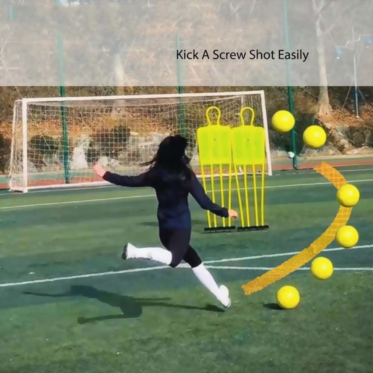 Curved ball for outdoor sports, 20 cm - fun - curved ball - perfect for children - yellow, new - new 2025 โ image 6