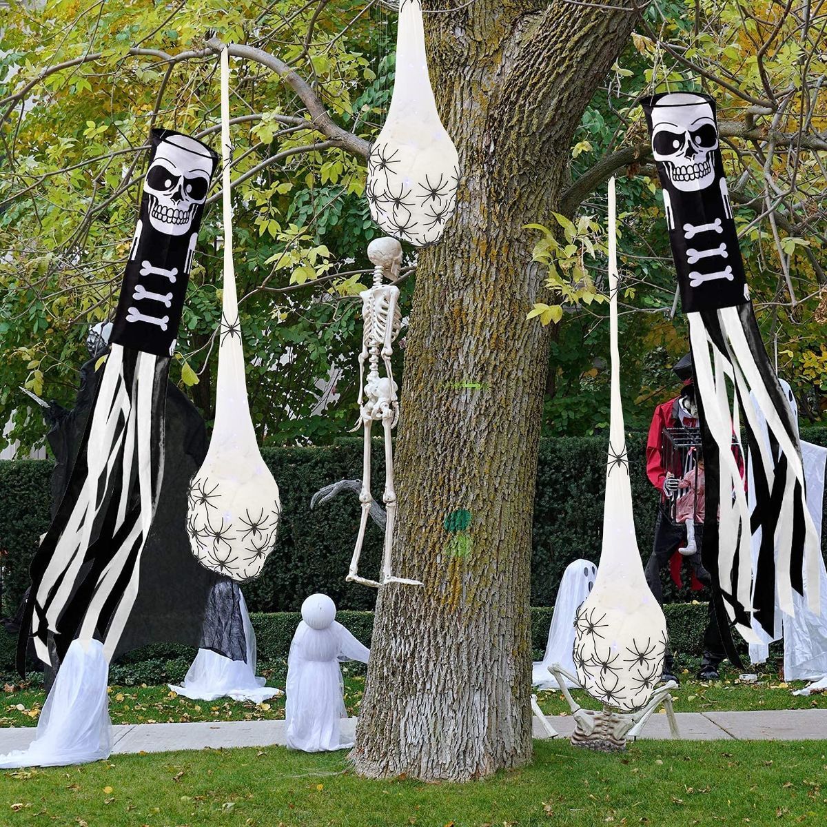 3.2FT Halloween Decoration Hanging Light Up Spider Egg Sacs 3 Packs, Sacks Props for Halloween, Birthday Indoor Outdoor D — image 6