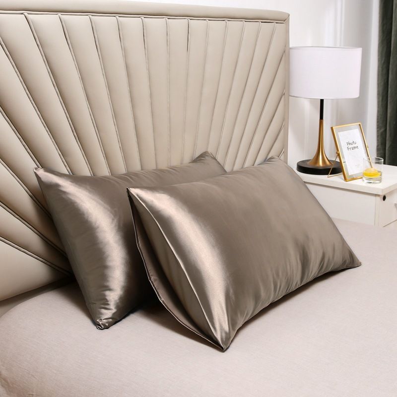 Pillowcase Polyester 60 Thread Count Solid Color Deep champagne 51 × 137cm【1 pack】