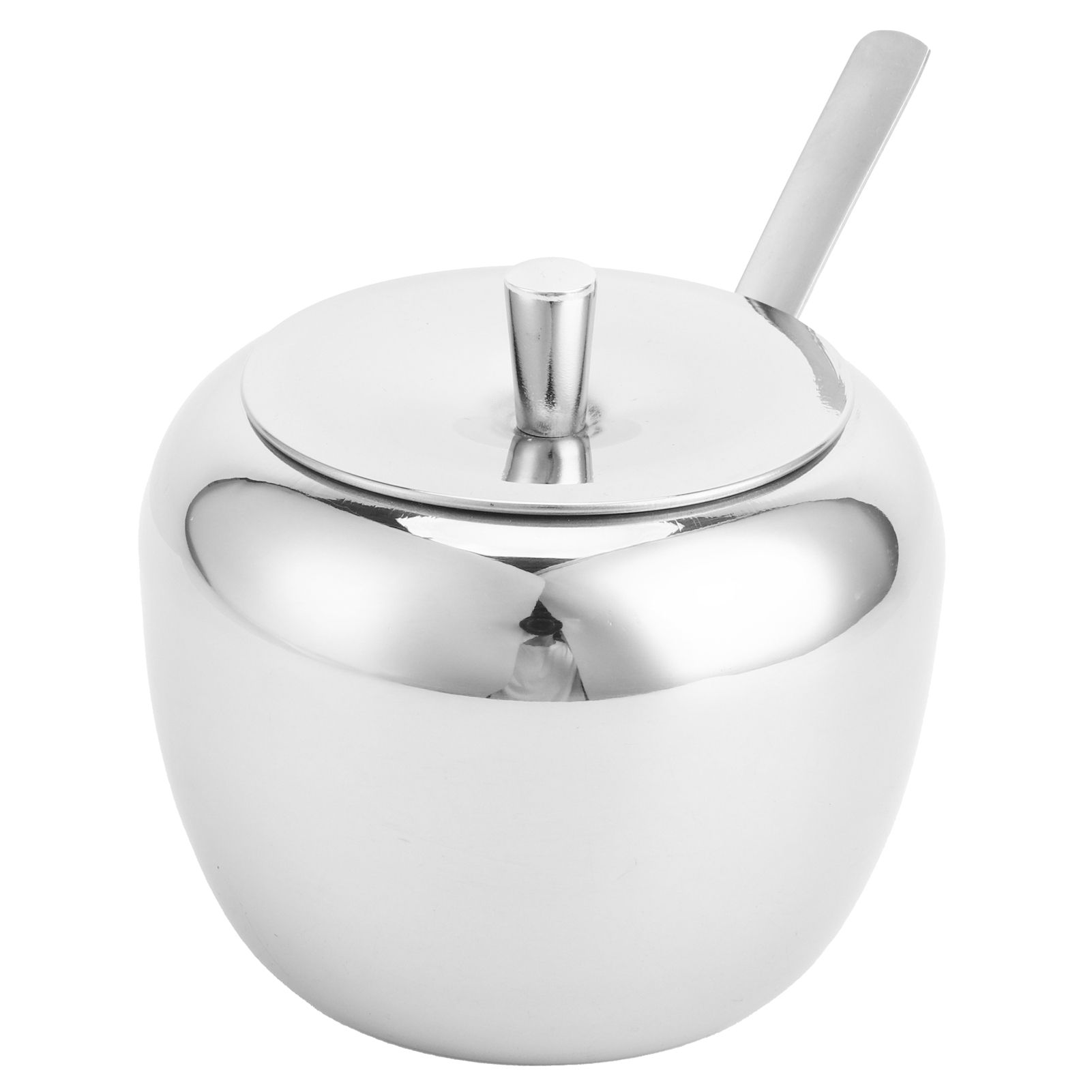 Stainless Steel Sugar Jar Seasoning Jar Spice Container with Lid and Spoon Home Kitchen Tool — image 2