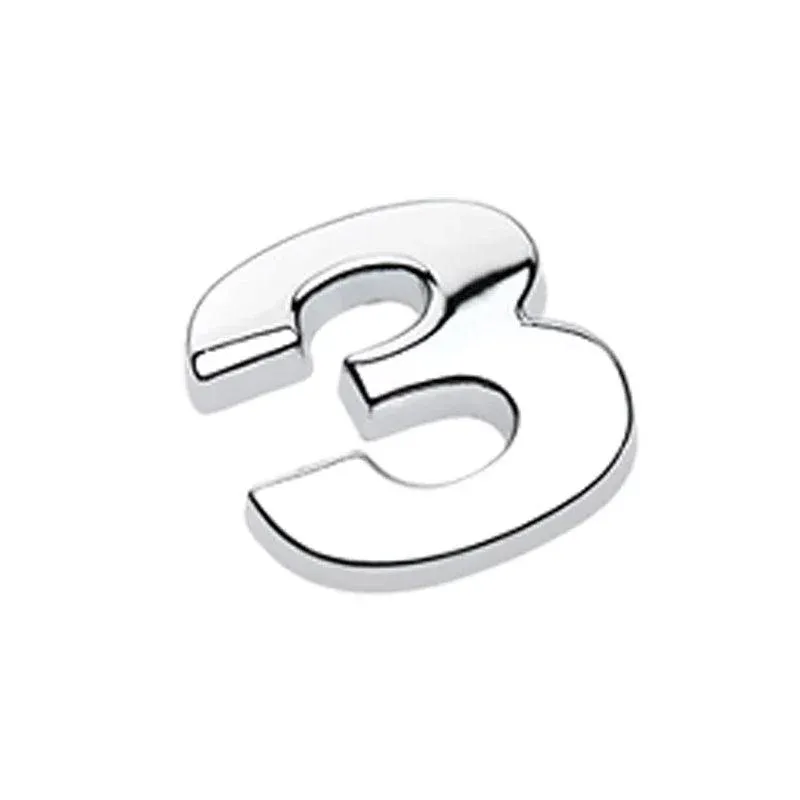A-Z Alphabet Letters Car Sticker Self Adhesive Auto Badge Emblem 3D Chrome Good - Number 3