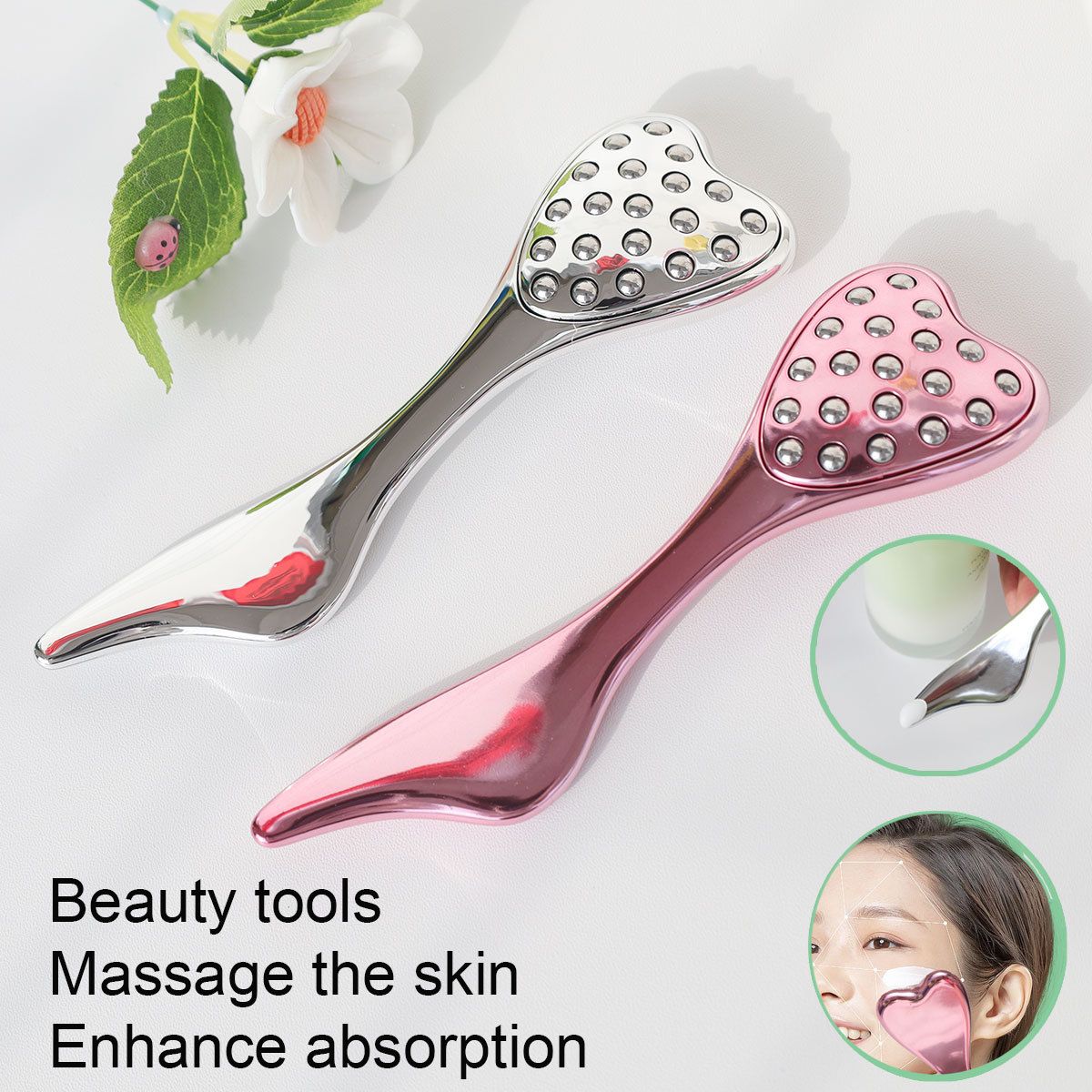 304 Stainless Steel Heart Shaped Roller Ball Massager: Face Lifting and Eye Soothing, Body Scraping and Relaxation, Lightweight and Portable, One Tool for โ image 6