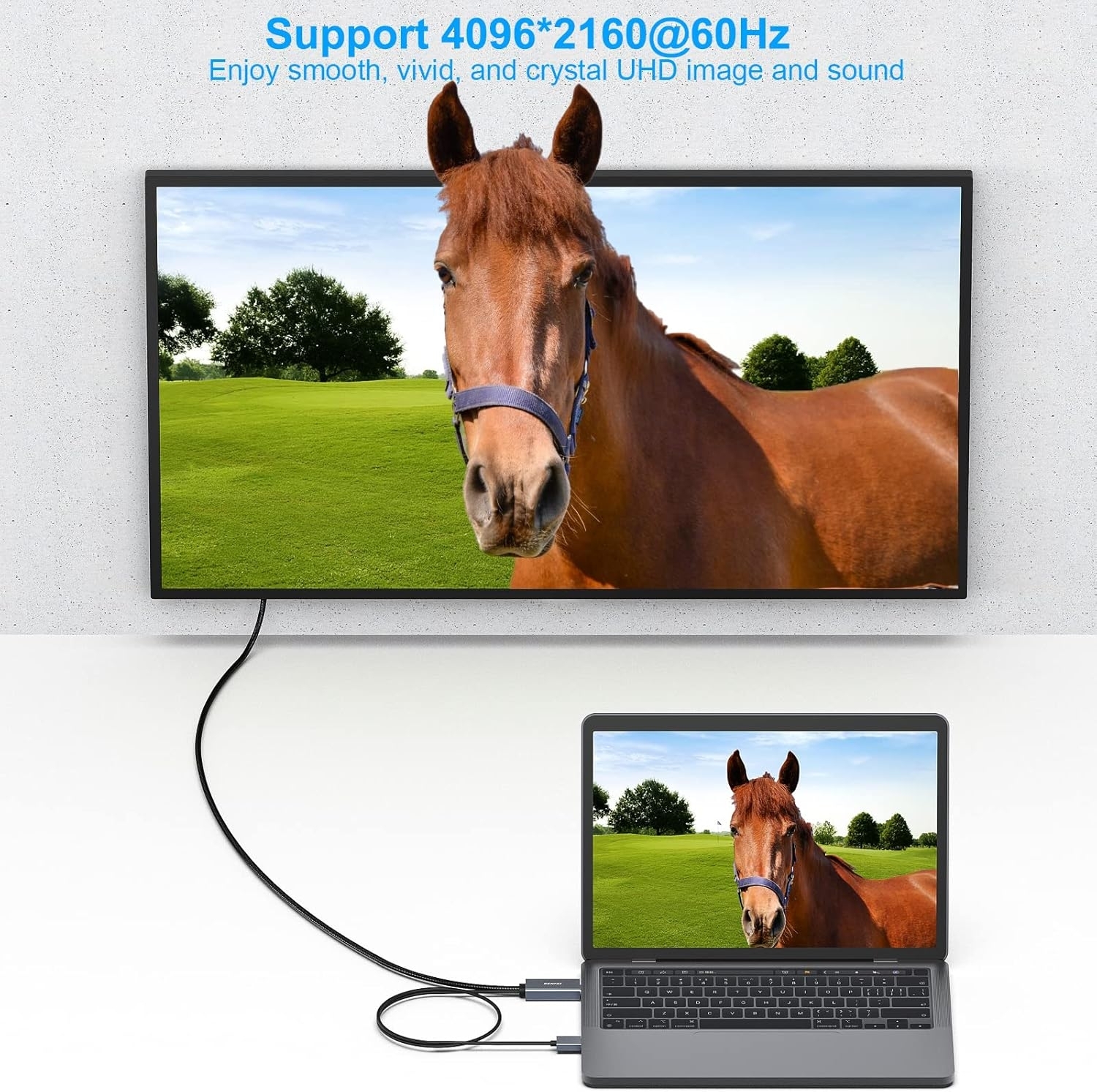 BENFEI 344GY-1M HDMI to DisplayPort Unidirectional 4K Active Cable with USB Powered 1M โ image 3