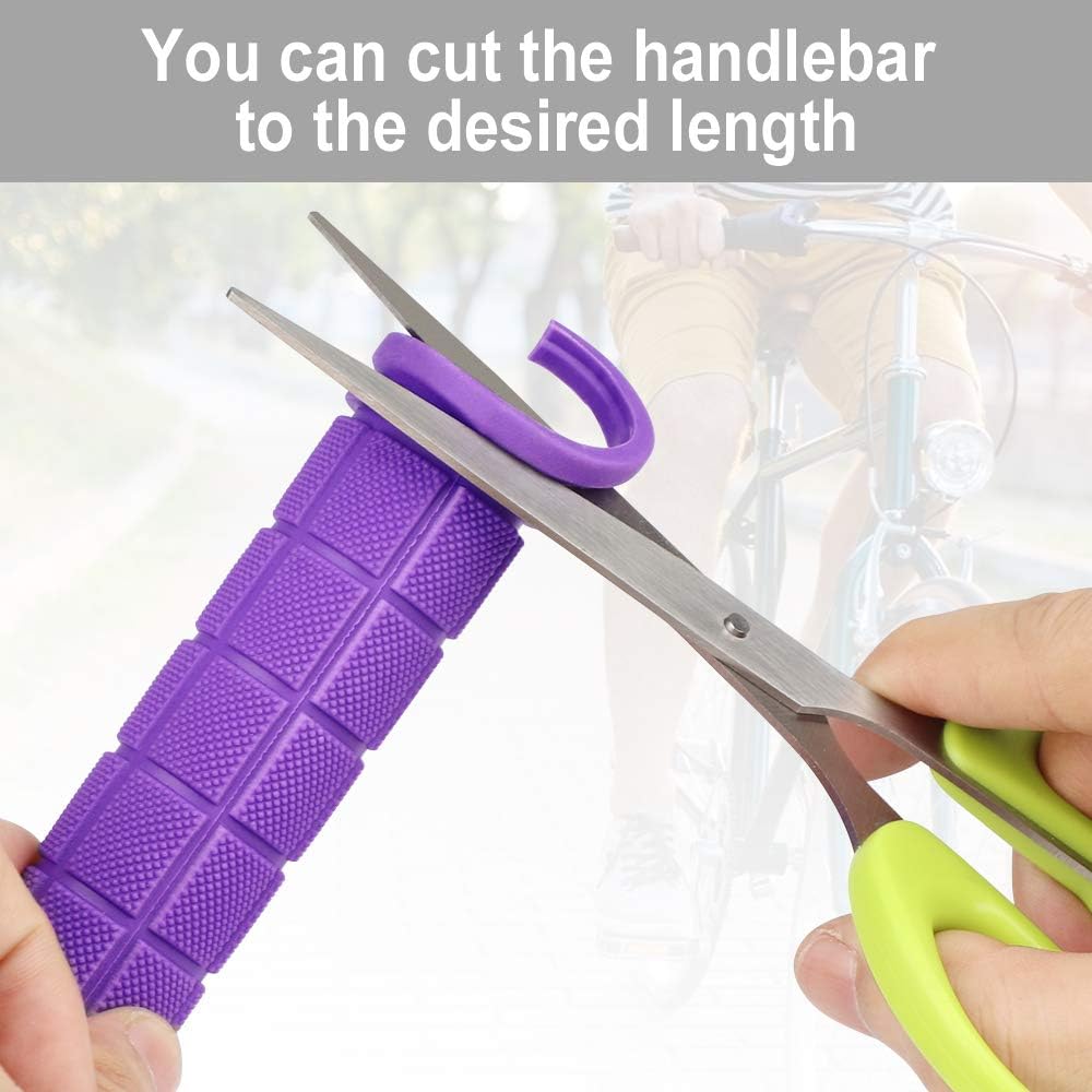 A pair of ergonomic bicycle handles in non-slip soft rubber, Purple β image 5
