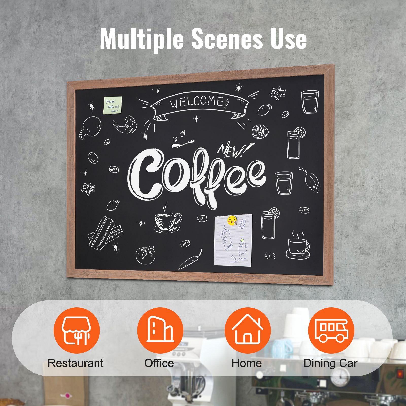 35"x46" Rustic Wood Framed Chalkboard Wall Hanging Magnetic Wedding Sign โ image 6
