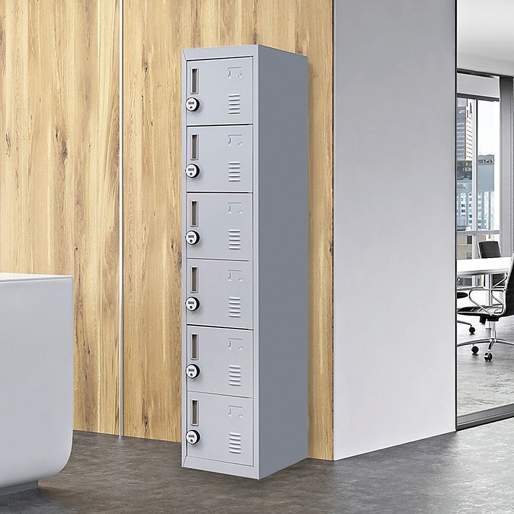 6-Door Locker for Office Gym Shed School Home Storage — image 2