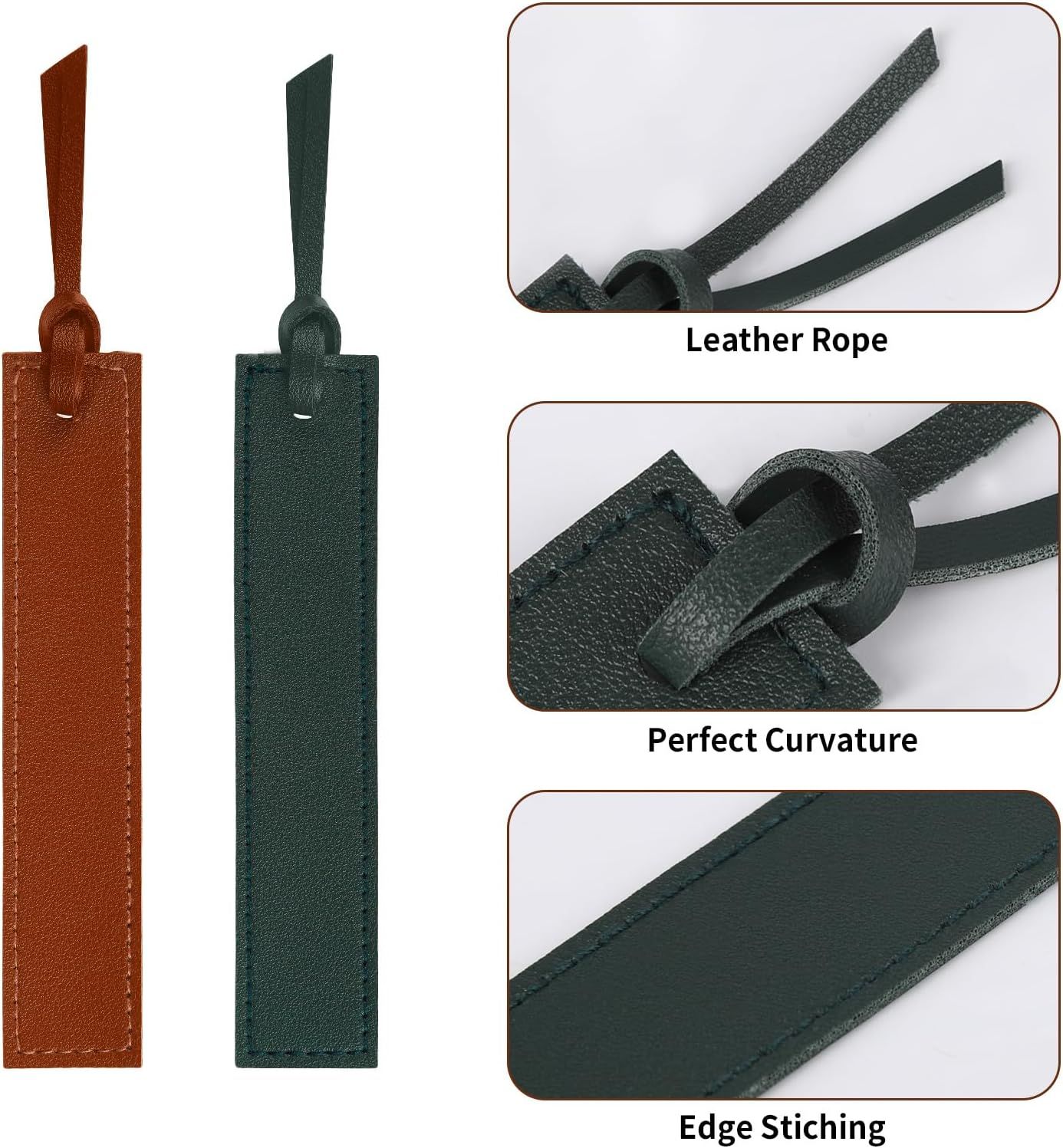 10Pcs Leather Bookmarks,Page Markers Handmade Stitched Bookmarks for Book Reader Office School Students Teachers — image 4