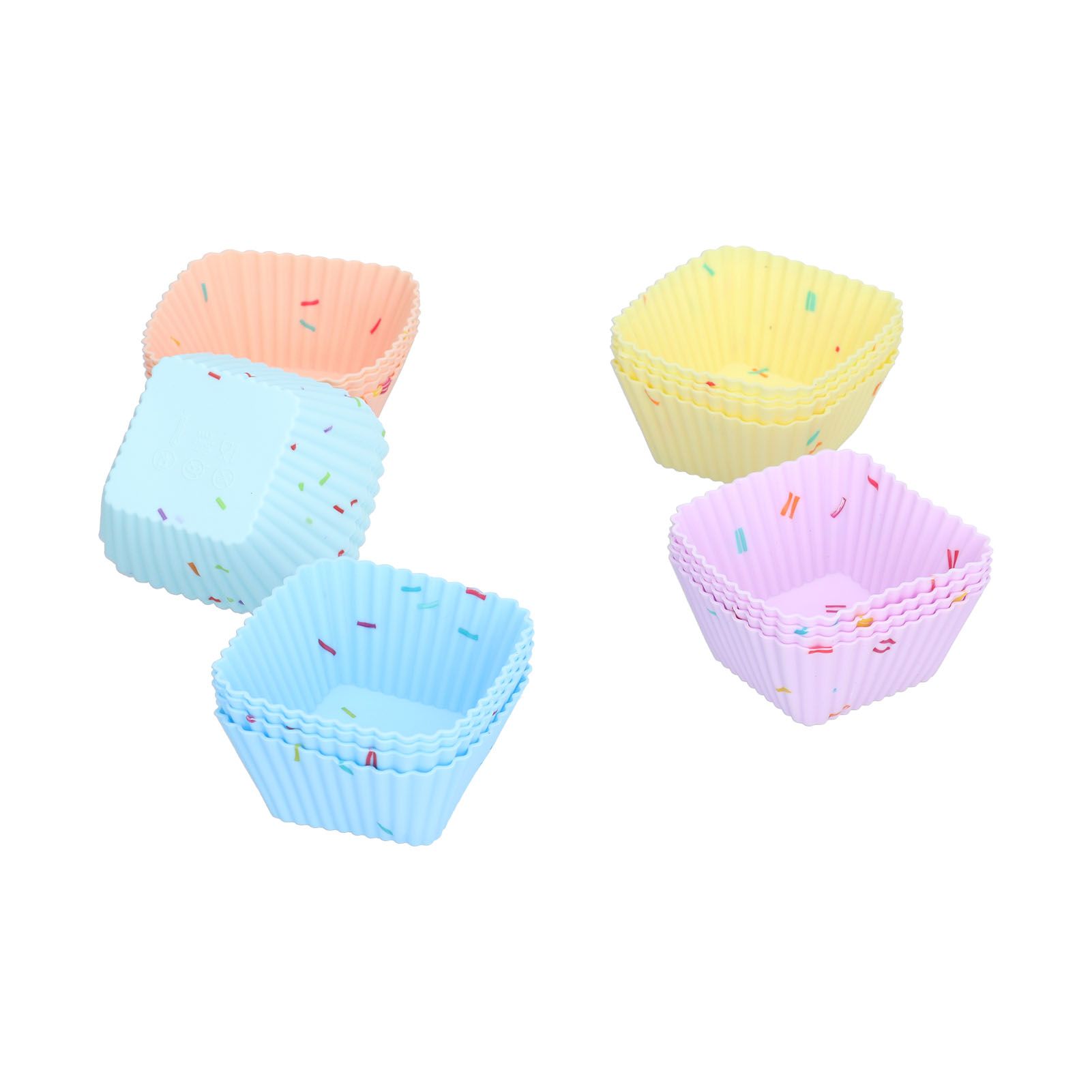 20Pcs Silicone Cupcake Mold Non Stick Reusable Baking Molds for Muffin Biscuits Cheese Cake PastriesSquare — image 4