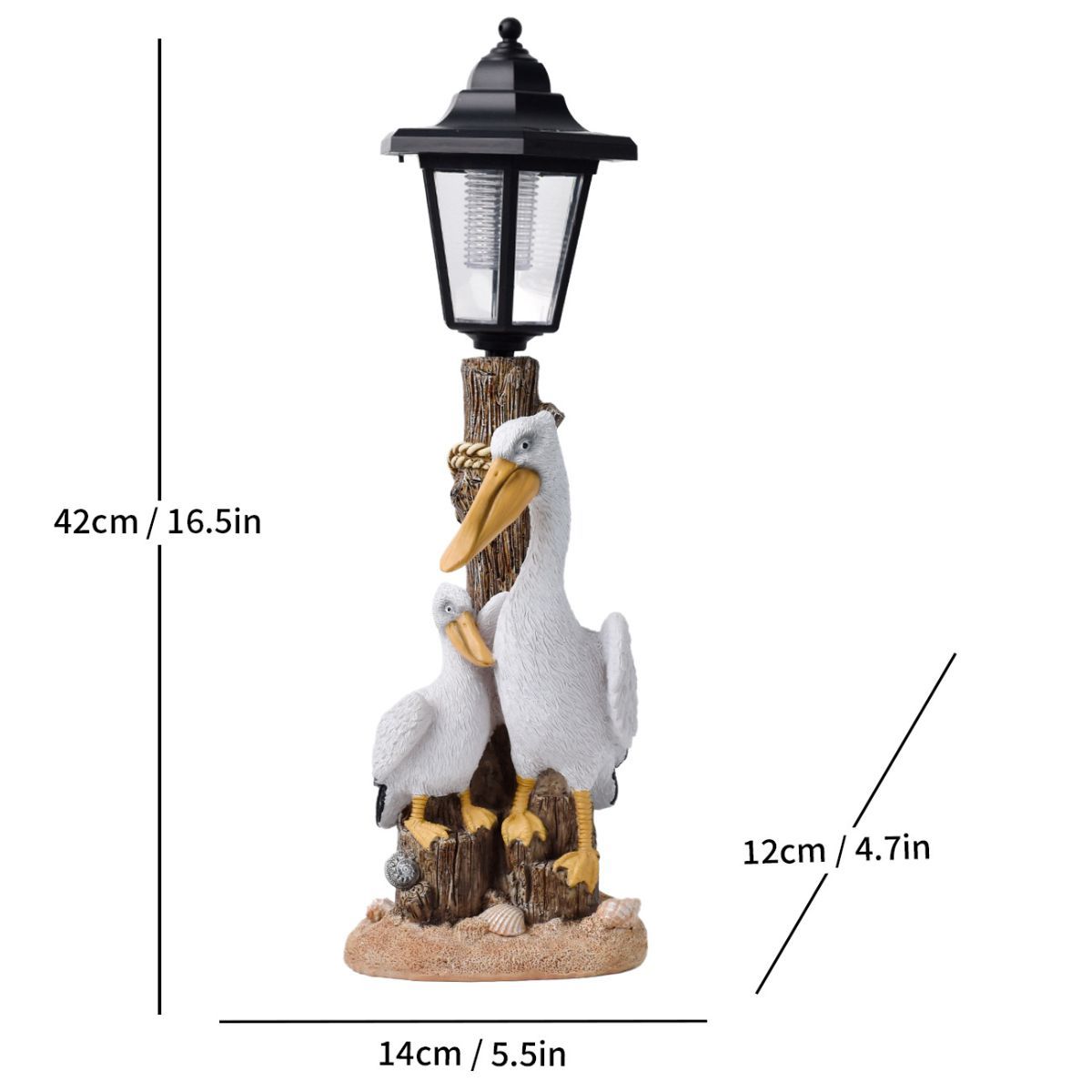 Resin Hummingbird Solar Lamp Outdoor Garden Sculpture Couple Hummingbird - Multi-color - Size 20 — image 6