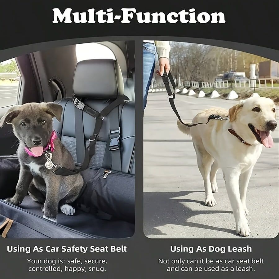 Dog Seat Belt for Car, Pet Car Safety Restraint with Adjustable Straps and Zinc Alloy Hook, Perfect for Securing Your Dog in Vehicle, Ideal Car Safety Strap — image 6