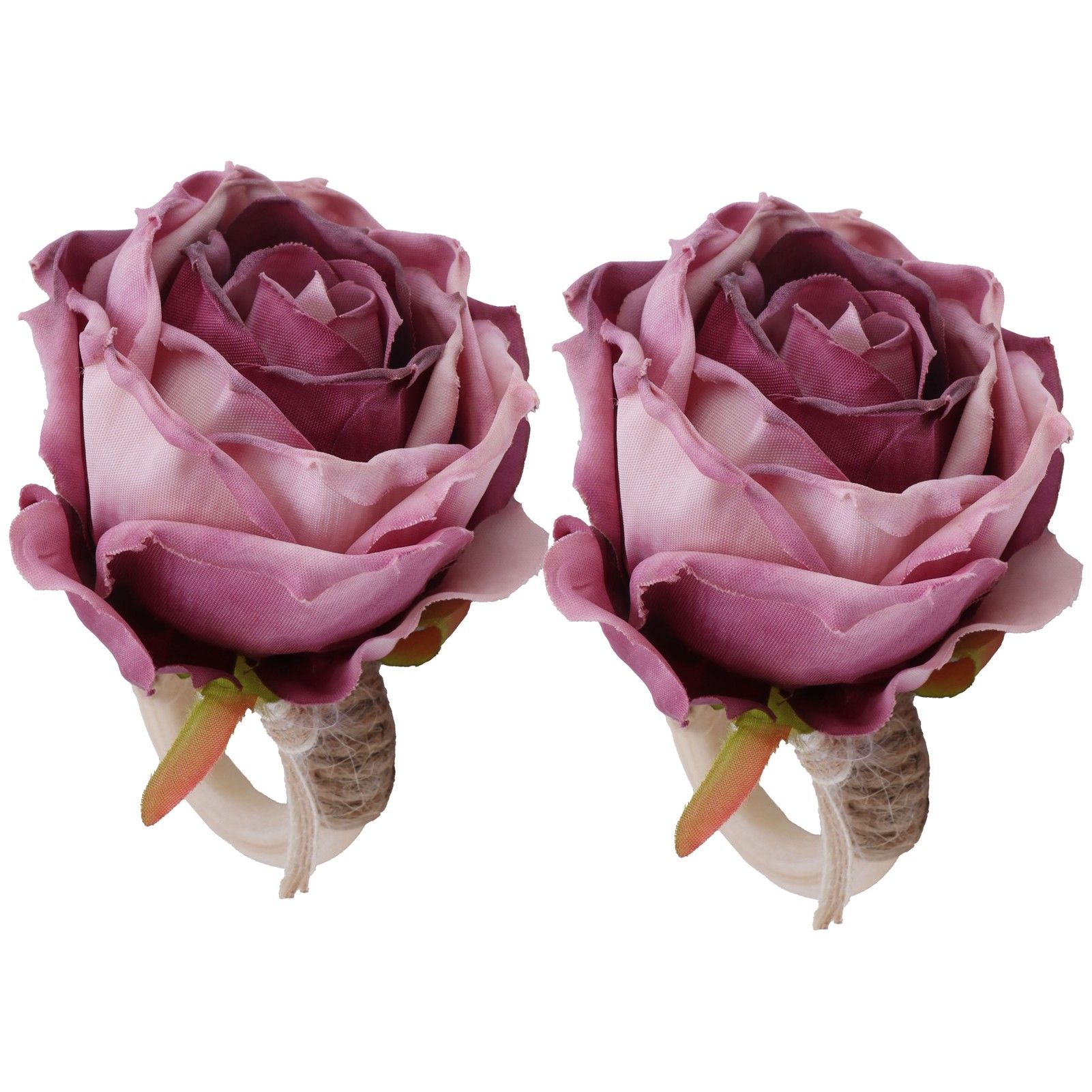 2Pcs Novelty Wooden Napkin Buckle Artificial Floral Napkin Ring for Festival Table DecorationPurple โ image 6