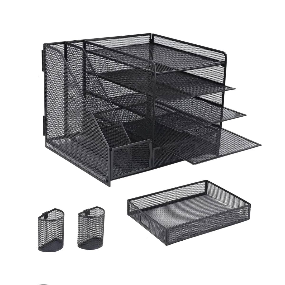 Multi-Tier Desktop Organizer File Holder Document Storage Rack Office Shelf β image 2