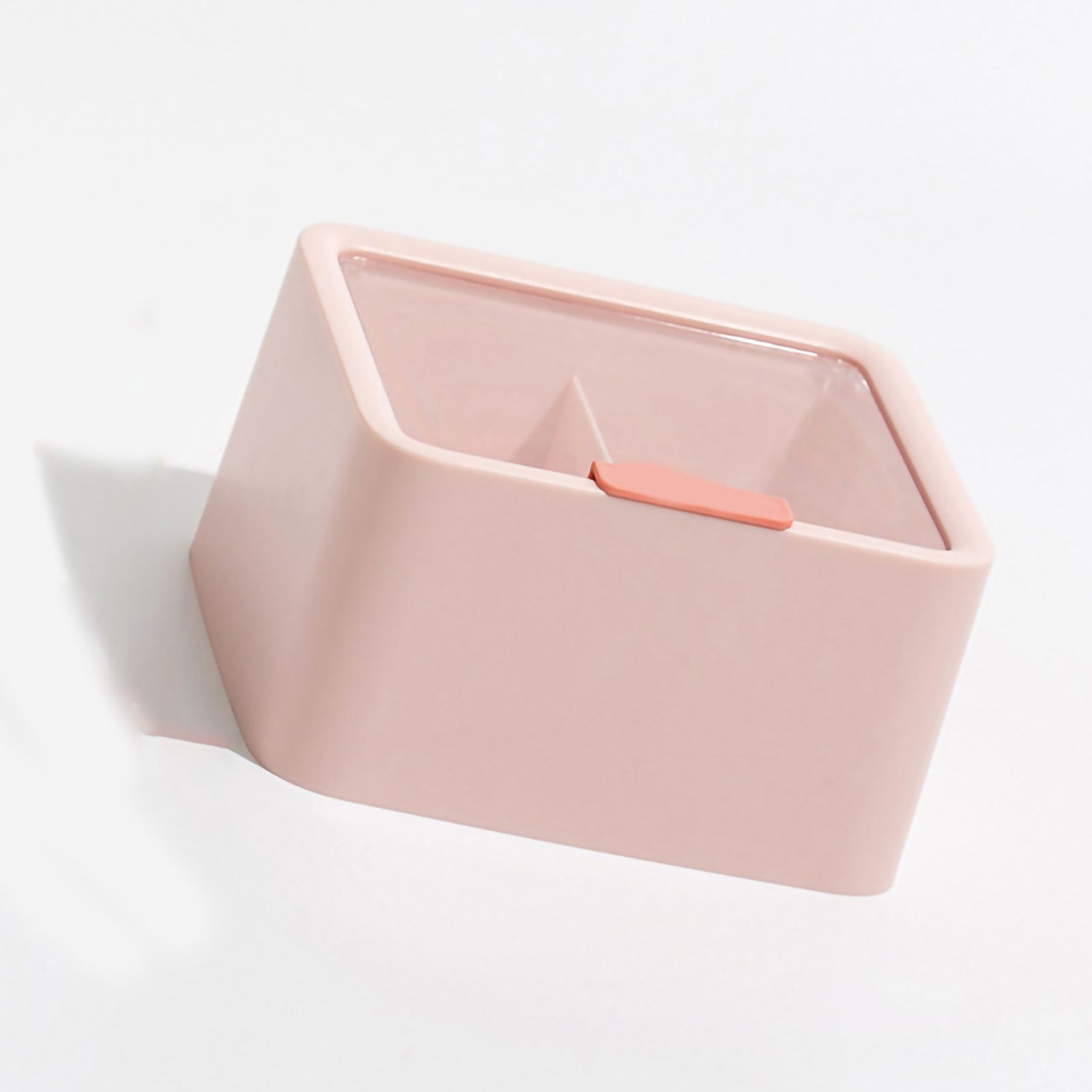 Lipstick Storage Box Large Capacity Double Layer Grid Design Transparent Storage Box with Lid for Home Office Pink — image 3