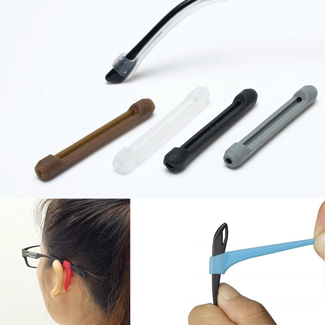 Silicone Ear Hooks - Eyeglass Accessories - Anti-slip and Anti-fall Leg Straps - Fixed Glasses Frame - Suitable for Reading, Sports and Other Activities - 10 โ image 3
