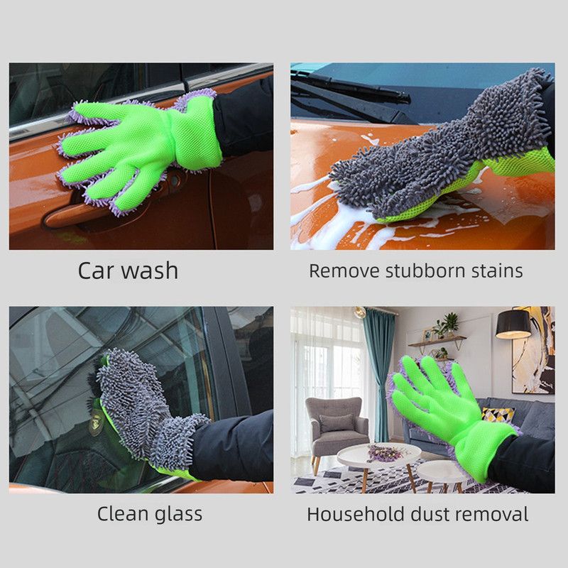Paint-Safe Coral Fleece Car Cleaning Gloves — image 2