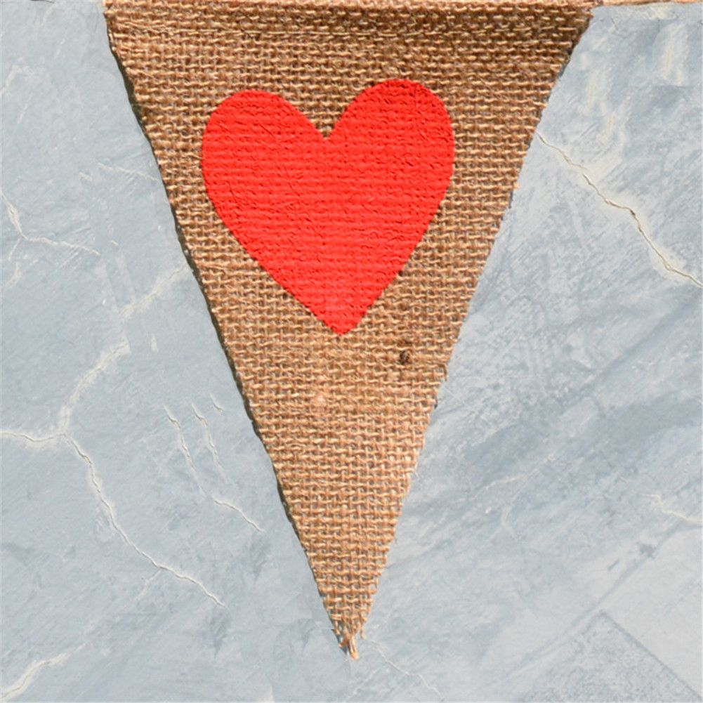LOVE Triangle Linen Hanging Flags Banner Bunting for Wedding Bridal Shower Proposal Decoration — image 4