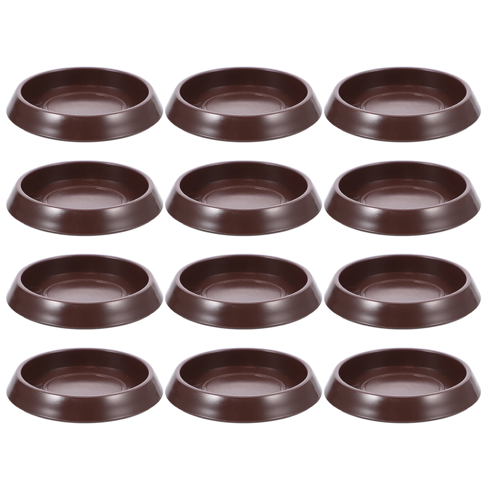 Round Furniture Castor Cup Set: 12pcs Non Skid Wheel Caster Cups Furniture Pad Floor Protectors Caster Cups 12.00X4.00X3.00CM Brown — image 5