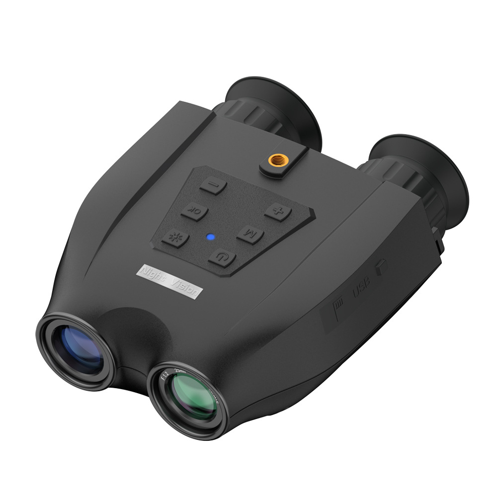 Black Professional HD Digital Night Vision Binoculars - 6X Optical Zoom, IR Illumination, Record 2.5K Video & 48MP Photos