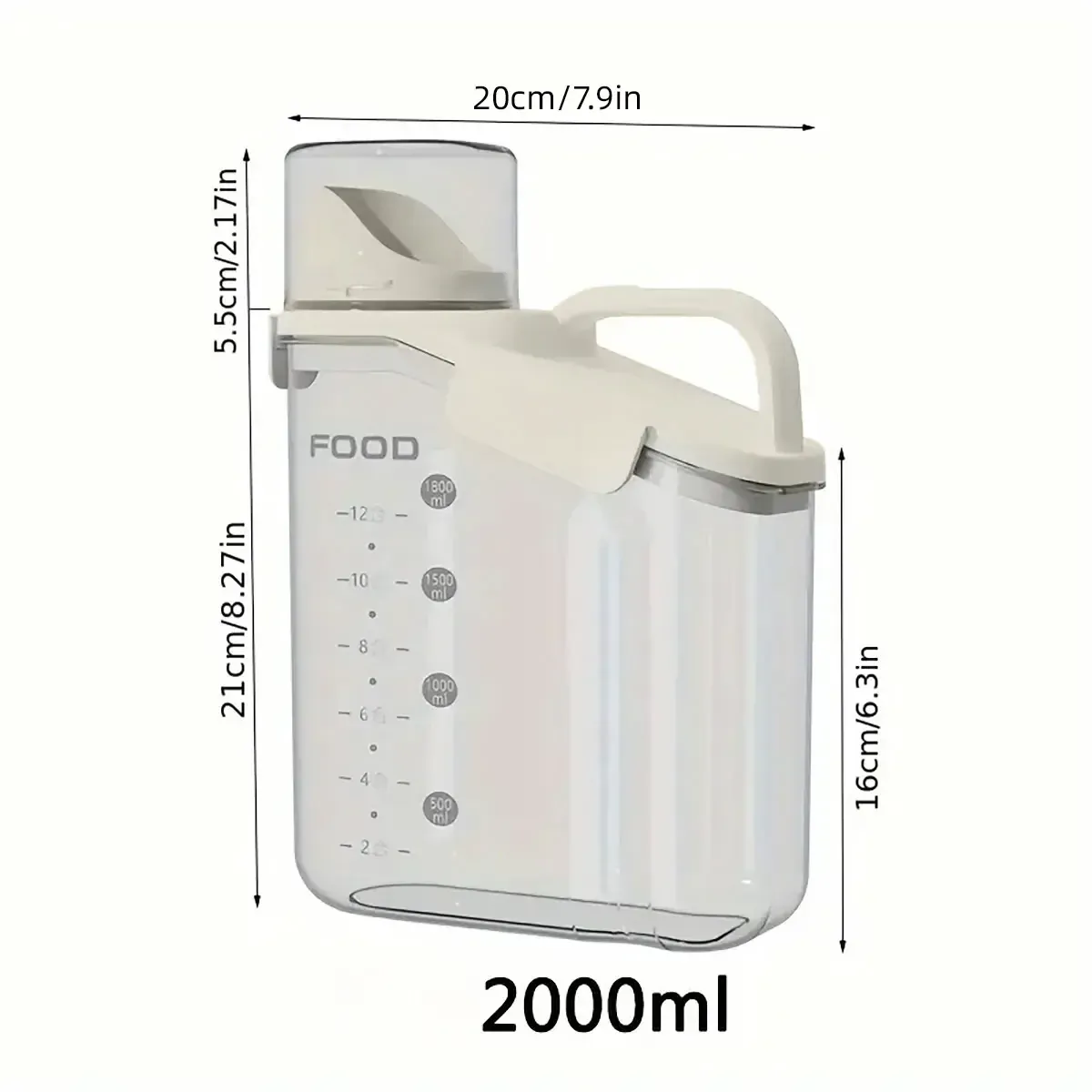 2Sizes Portable Transparent Grain Storage Jar Cat Food Rice Snack Tea Container - 2800ML β image 3
