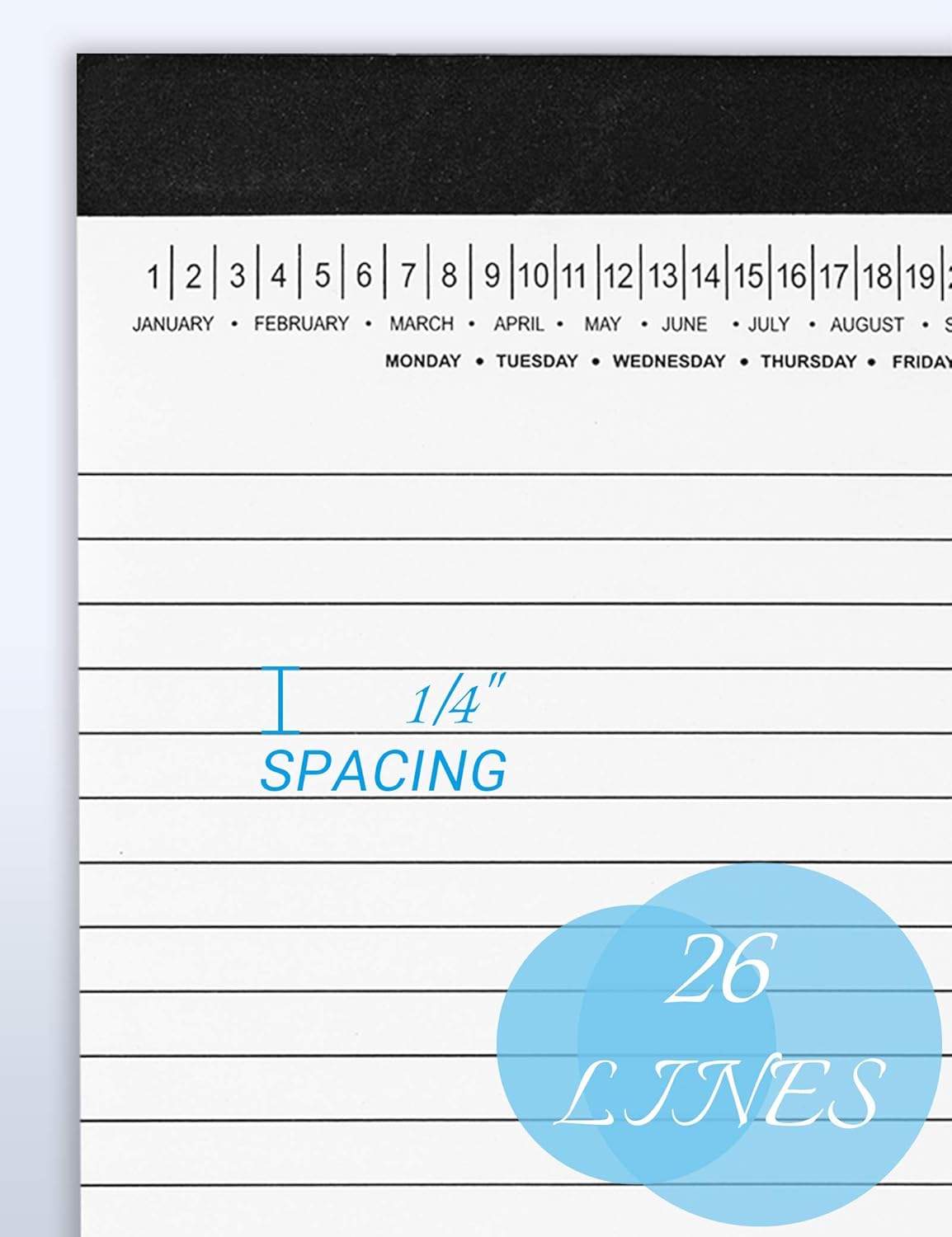Small Legal Pads 5-3/4"x 8-1/2" Notepad with Date on Top, 50 Sheets, 6 Pack, White Lined Paper Mini Memo Pads, College Ruled Writing Pads for Office School — image 4