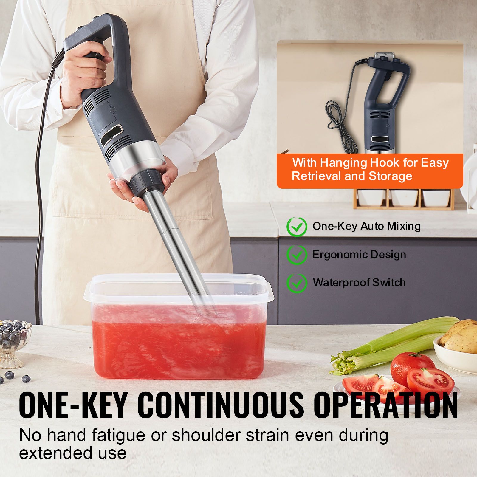 Commercial Immersion Blender 500W Heavy Duty Hand Mixer for Soup Sauces โ image 4