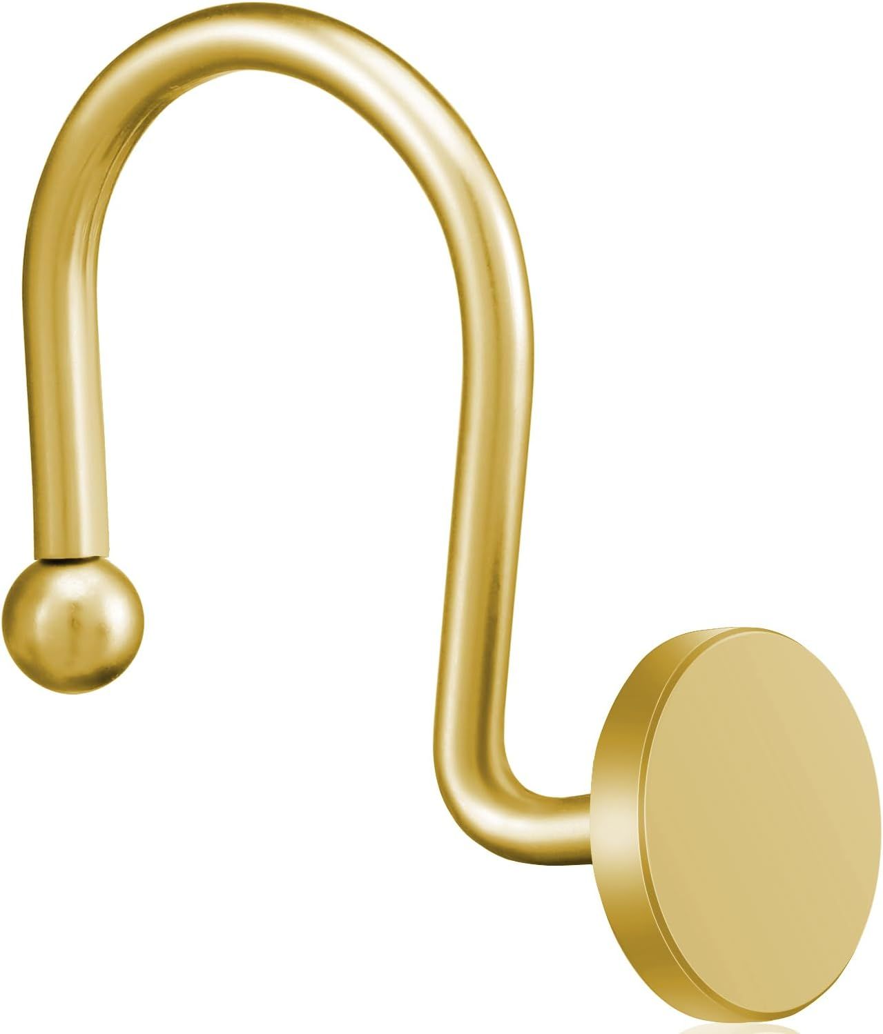 12 Piece Stainless Steel S Shaped Shower Curtain Hooks Gold — image 2
