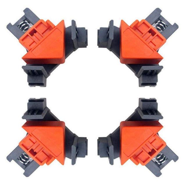 4 PCS 90 Degree Angle Clamps,Corner 90° Woodworking Corner Clip, Multi-function woodworking right angle clamp
